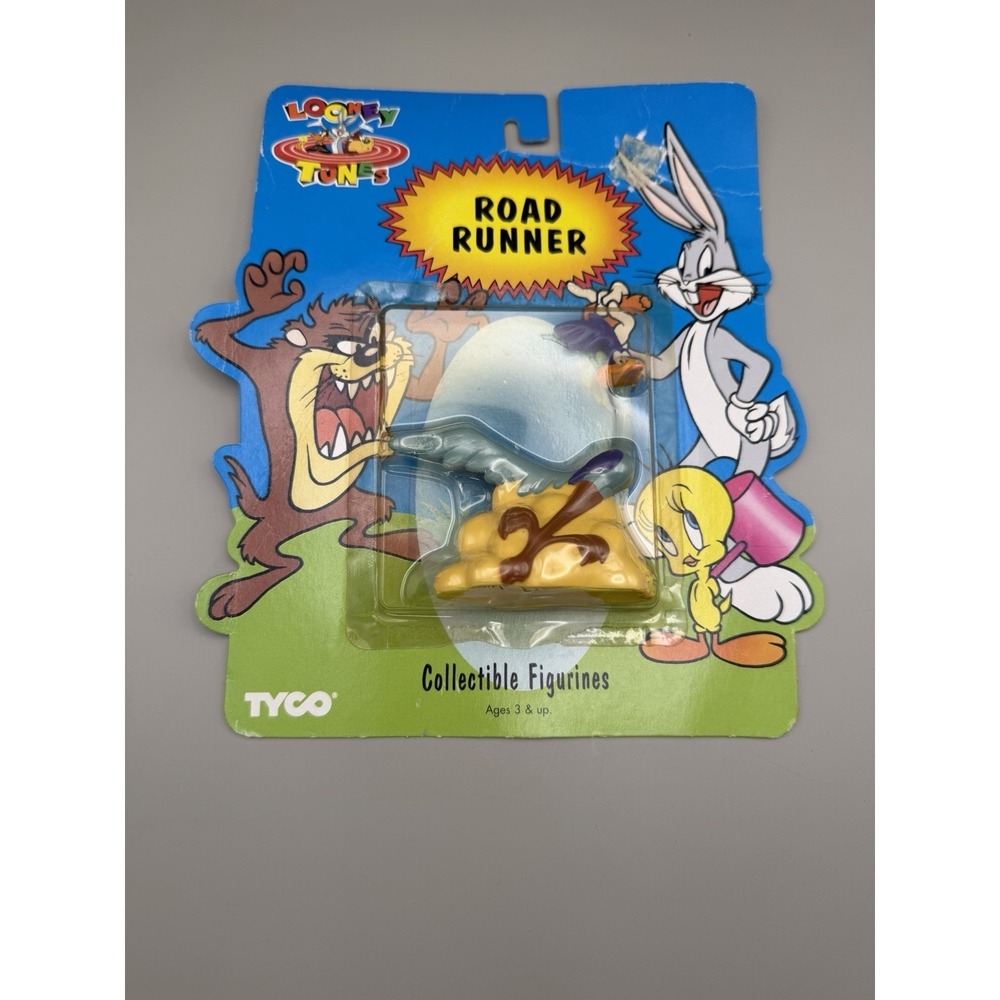 Vintage 1994 Tyco Looney Tunes Road Runner Figurine New Sealed Carded PVC Toy